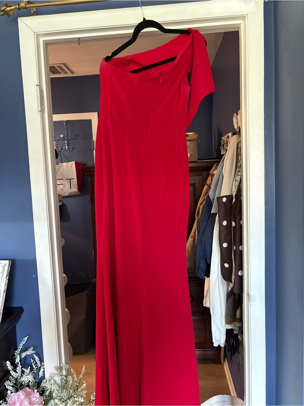 Azazie One-Shoulder Red Evening Gown